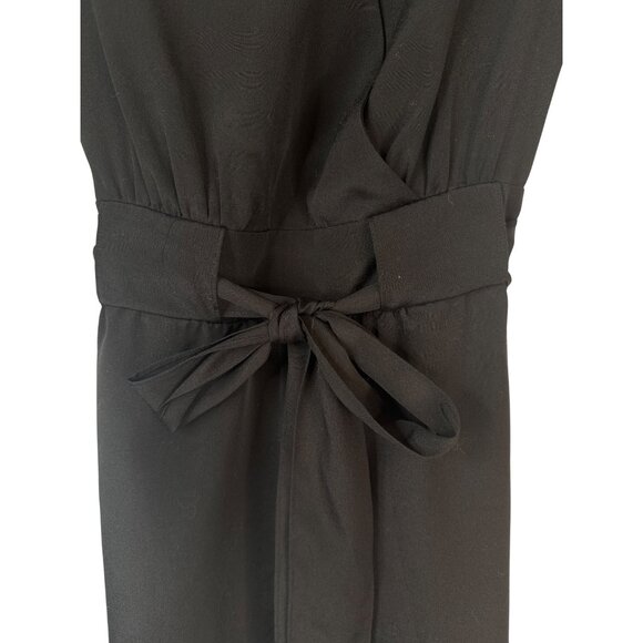 2/$30 5148 Black Small Polyester Mini Romper Waist Sash Front Tie & 3/4 Sleeves - Picture 9 of 16